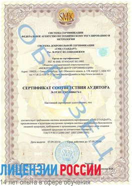 Образец сертификата соответствия аудитора №ST.RU.EXP.00006174-1 Пущино Сертификат ISO 22000